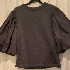 Brach Brach black puff sleeve top